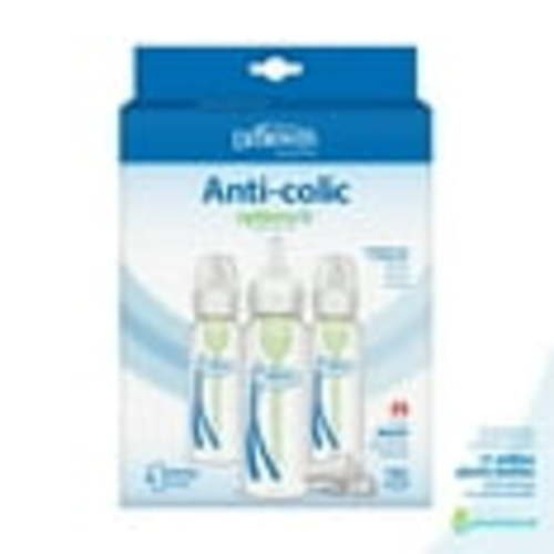 Dr. Brown's Natural Flow Anti-Colic Options+ Narrow Baby Bottle, 8oz, 3 Pack + HappyPaci