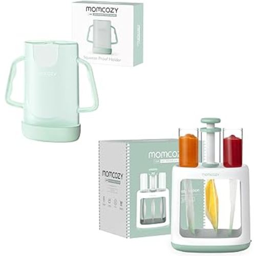 Momcozy Squeeze Station For Homemade Baby Food Squeeze Pouch Holder for Food Pouches and Drink Boxes Set