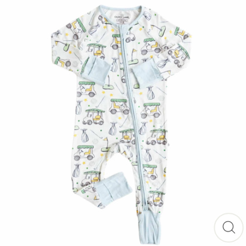 Country Club Cuties Convertible Zip Romper in Blue | Caden Lane