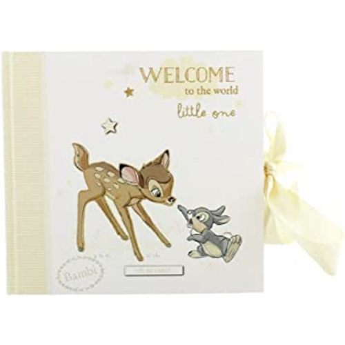 Happy Homewares Welcome to The World Little One Bambi Album with Ribbon - 50 Pictures - Officially Licensed