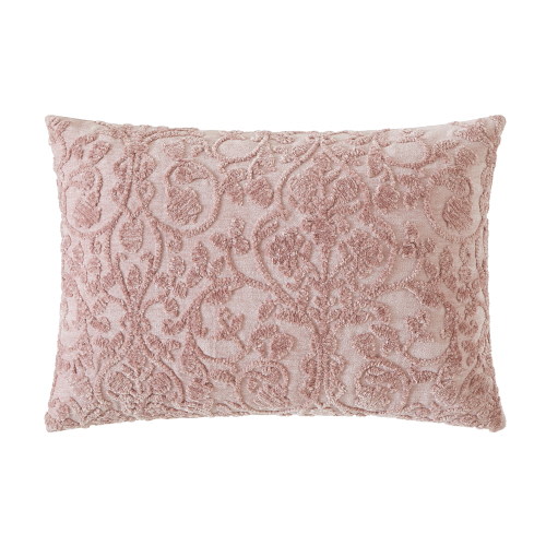 Style House Chenille Embroidered Rectangle Decorative Pillow 14" x 20", Pink