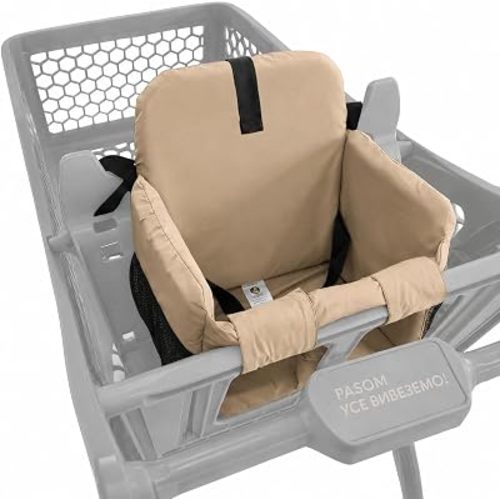 Shopping Cart Cover for Baby - High Chair Cover for Babies - Grocery Cart Cover for Baby - Space-Saving Design Easy to Install Seat – Mocha
