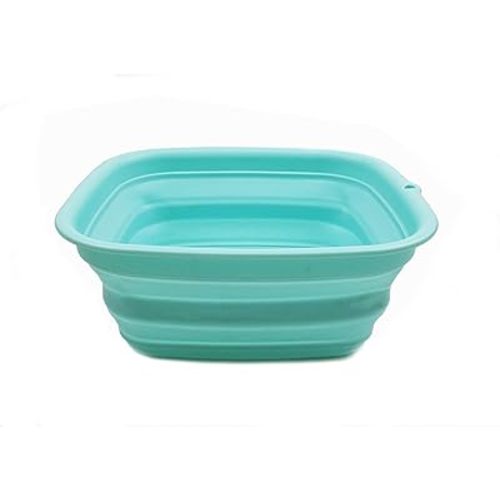 Amazon.com - SAMMART 7.7L (2 Gallon) Collapsible Tub - Foldable Dish Tub - Portable Washing Basin - Space Saving Plastic Washtub (Lake Green, S)