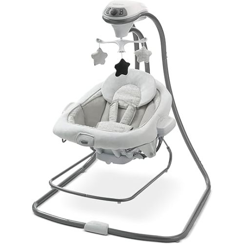 Graco DuetConnect LX Portable Baby Swing and Bouncer, Multi-Direction Baby Bouncer Seat, Multiple Swing Speeds, Great Gift for New Parents, Redmond