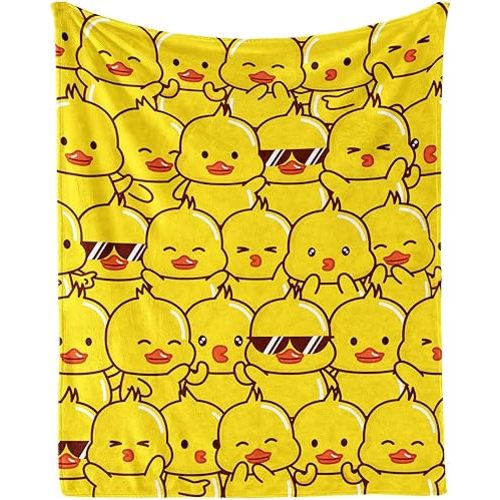 Duck Blanket for Boys Girls, Cute Duck Themed Design Printed Throw Blankets for Kids Lap, Chair, Warm Soft Cozy Blanket, 30"x 40"