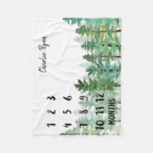 Forest Milestone Growth Blanket | Zazzle