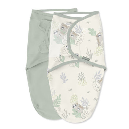 Ingenuity SwaddleMe by Ingenuity Original Swaddle for Baby, 100% Cotton, 0-3 Months, 1.0 TOG, 2-Pack - Peekaboo Sloth | Wayfair