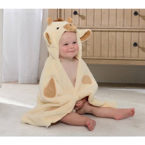 Giraffe Luxe Faux Fur Baby Hooded Towel
