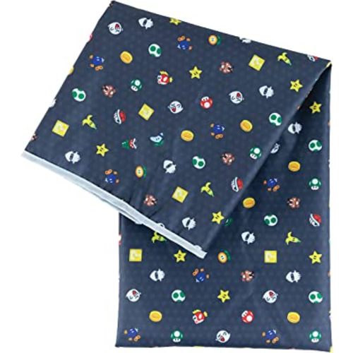 Bumkins Baby Splat Mat for Under High Chair, Nintendo Super Mario Waterproof Washable Cloth for Arts and Crafts, Playtime Mats for Kids, Floors or Tables, Reusable Fabric