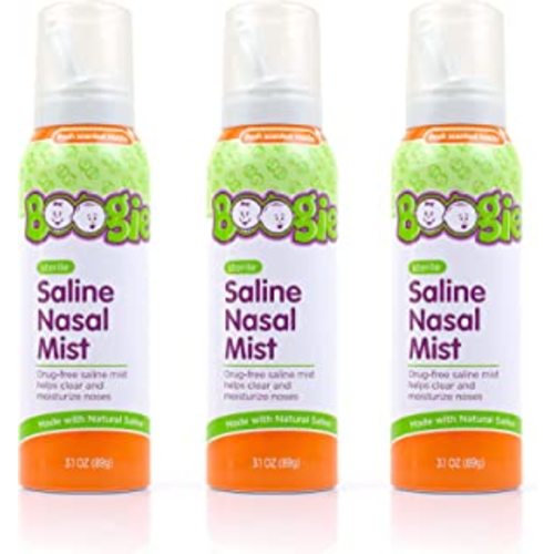 Amazon.com: Baby Saline Nasal Spray by Boogie Mist, Allergy Relief, Nasal Decongestant, Made with Saline, Fresh, 3.1 Ounce (Pack of 3) : Health & Household