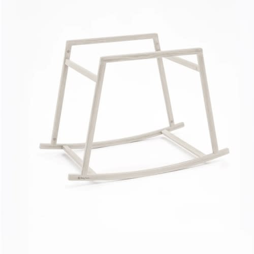 Wooden Rocking Stand for Baby Moses Basket by Anzy Home- White Wood High
