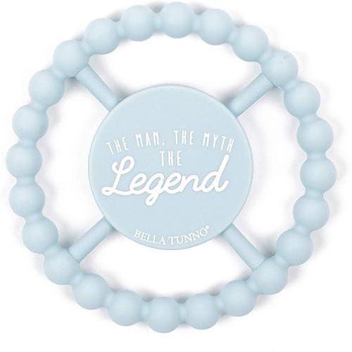 Bella Tunno Happy Teether for Boys – Soft & Easy Grip Baby Boy Teether Toy, Silicone Teether Ring to Help Soothe Gums, Non-Toxic and BPA Free, Legend