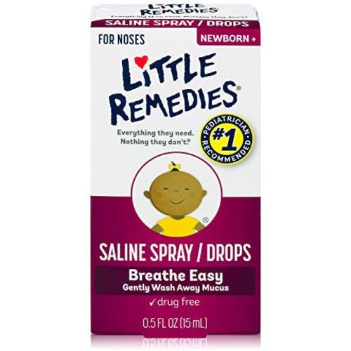 Little Remedies Saline Spray and Drops, Safe for Newborns, 0.5 fl oz