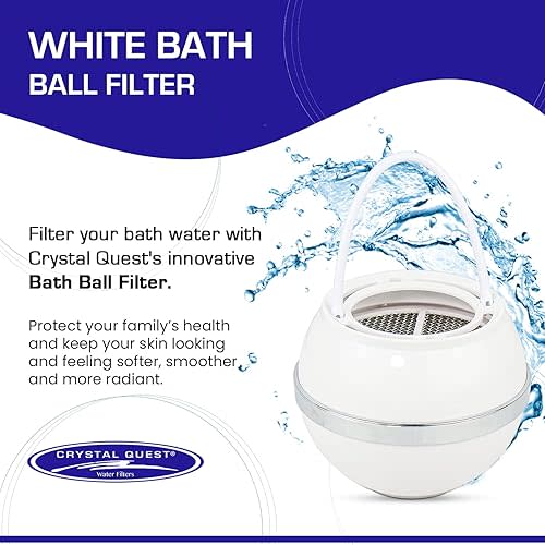 Crystal Quest White Bath Ball Water Filter – Reduces Contaminants for Softer, Smoother Skin - BPA Free