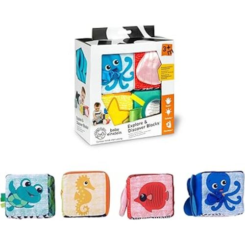Baby Einstein Explore & Discover Soft Blocks Toys, Ages 3 months +