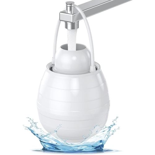 Bathtub Faucet Water Filter – 10-Stage Granular Core Filtration System, 7500 Gallon Filter Life, Softens Hard Water, Reduces Chlorine, Fluoride, Rust – Skin & Hair Safe (White)