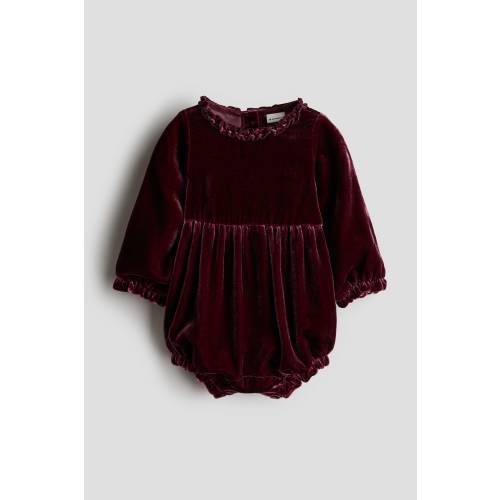 Silk-Blend Velvet Romper Suit