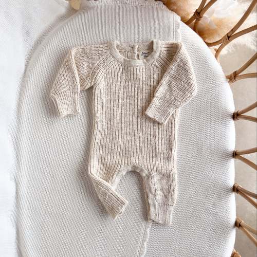 Frankie Classic Knit Romper - Honey