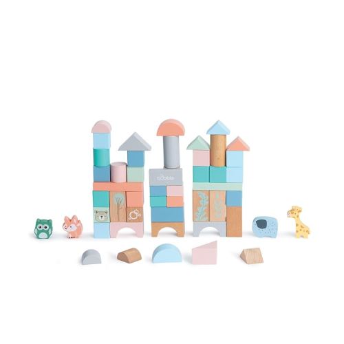 Wooden Activity Blocks Toy 50 Pieces Set from Bubble (Beautifully Conceived) for Cognitive Development, Creativity, and Problem-Solving Skills Crafted from Solid Wood for Endless Fun : Amazon.com.au: Toys & Games