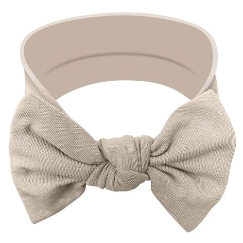 Baby Girl Headbands-Infant,Toddler Cotton Handmade Hairbands with Bows Child Hair Accessories (Beige)