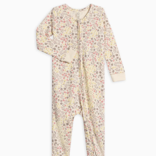 Zipper Onesie (0-3 mo. Giada Floral / Lilla)
