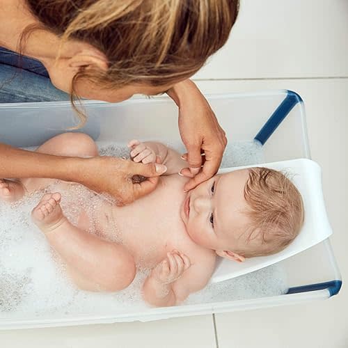 Stokke Flexi Bath Newborn Support, White - Best for Babies Up to Eight Months or 17.6 lbs - Lightweight, Convenient, Comfortable & Safe