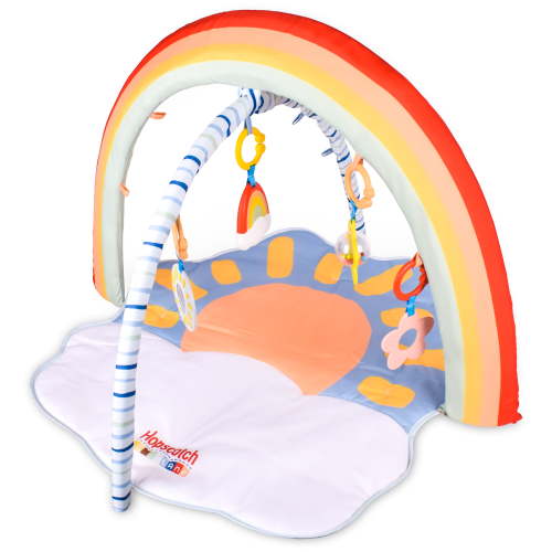 Hopscotch Lane Rainbow Activity Gym - Tummy Time Play Mat, Musical Hanging Toys, Infant 0+ Months