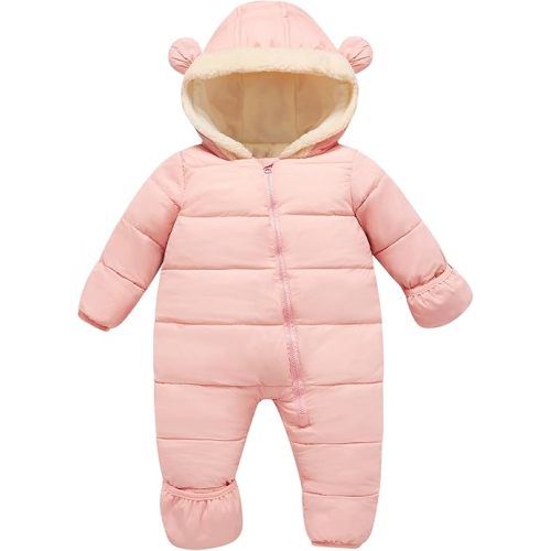 BFUSTYLE Baby Snowsuit 0-24 Months Winter Clothes Infant Boy Girl Puffer Jacket Newborn One-Piece Coat with Hooded