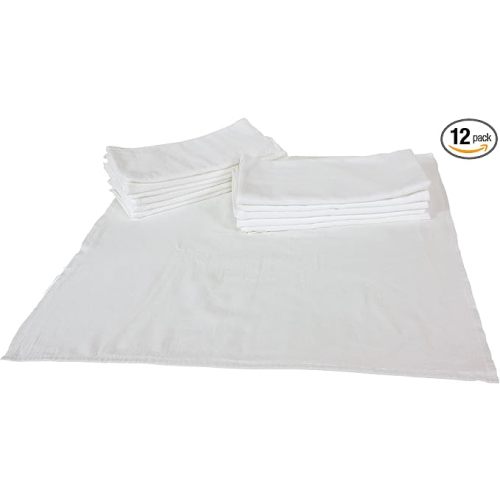 OsoCozy Bleached Birdseye Flat Cloth Diapers (1 Dozen) - 27.5 x 30.5 Inches, One-Layer Flat Cloth Baby Nappies Made of Soft, Durable 100% Birdseye Weave Cotton