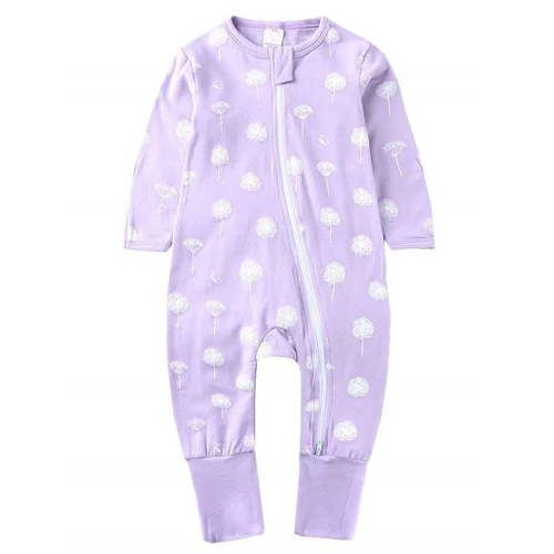 ENFLASH Baby Girls 2 Way Zipper Footless / Footed Pajamas Cotton Long Sleeve Romper with Mittens Sleep 'N Play