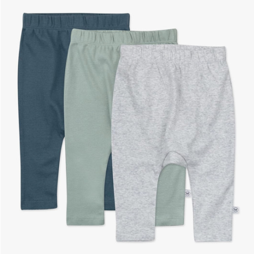 HonestBaby Multipack Harem Pants Roomy Fit Pull on Bottoms 100% Organic Cotton for Infant Baby Boys, Girls, Unisex