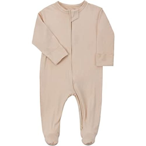 Aablexema Baby Footie Pajamas Zipper - Rayon from Bamboo Infant Footed Pjs with Mittens Sleepwear Jammies