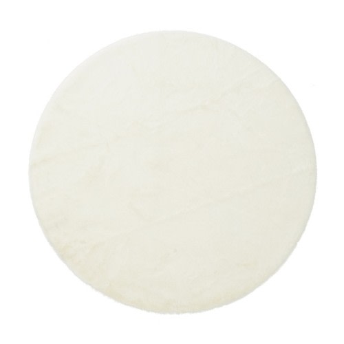 Machine Washable Faux Fur Nursery Round Rug