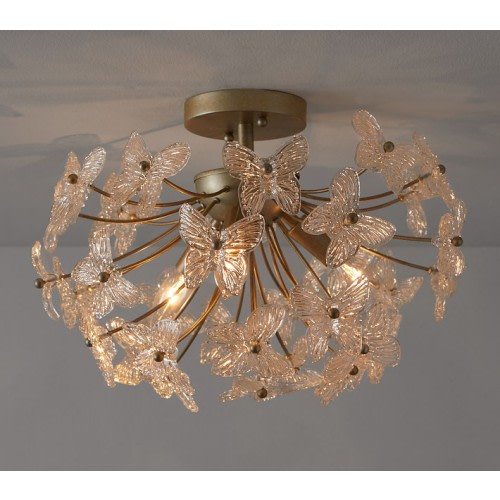 Monique Lhuillier Crystal Butterfly Flush Mount (16")