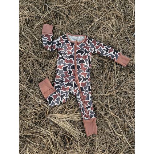 Old School Camoflauge Bamboo Onesie