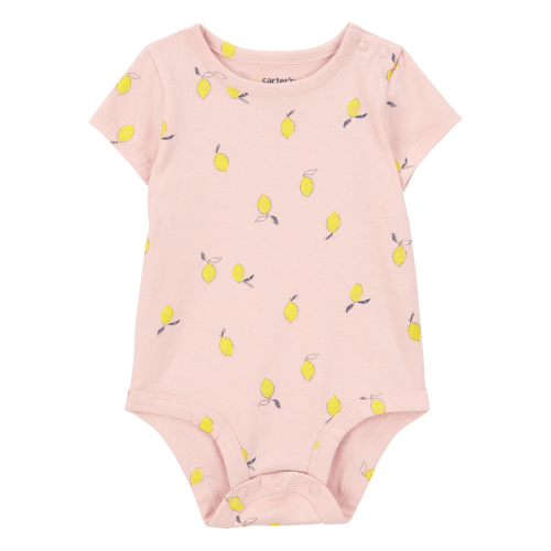 Baby Lemon Print Short-Sleeve Body - Pink - Carter's | Carter's