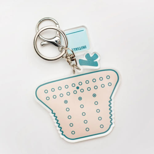 “Cream” Cloth Diaper Snap Setting Keychain, Daycare Friendly Acrylic Guide for One Size Diapers