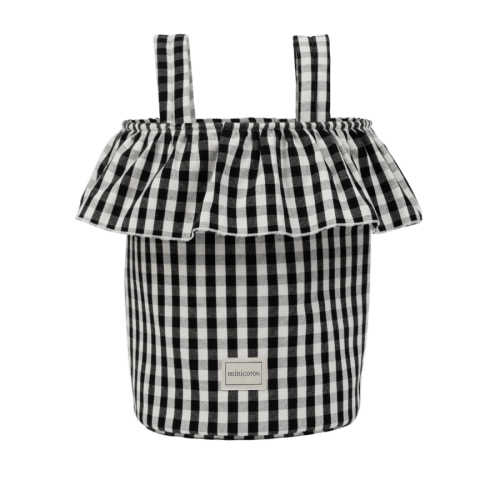 Basket Vichy - Black + White - Minicoton
