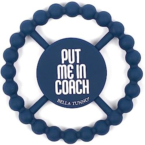 Bella Tunno Happy Teether for Boys – Soft & Easy Grip Baby Boy Teether Toy, Silicone Teether Ring to Help Soothe Gums, Non-Toxic and BPA Free, Coach