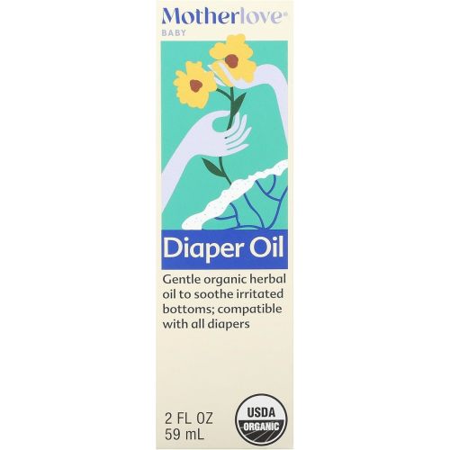 Motherlove Diaper Oil (2 oz) Soothing Vegan diaper Rash Oil—Organic, Cloth diaper Safe, Zinc Oxide- & Petroleum-Free