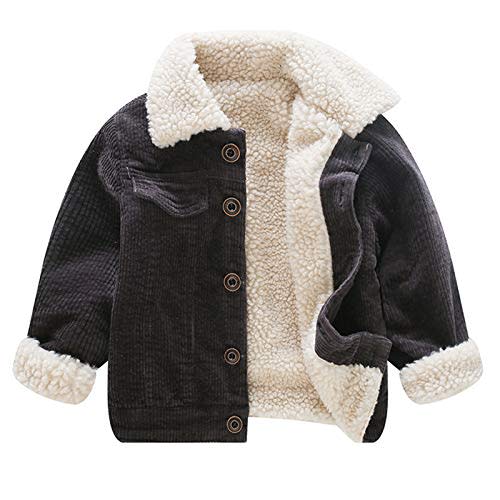 Toddler Boy Winter Corduroy Jacket Baby Girl Fall Sherpa Lined Outwear Coat