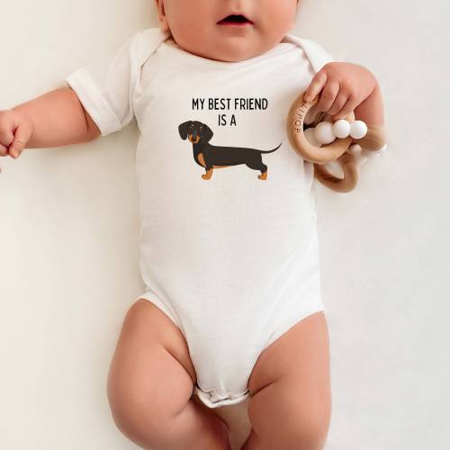 My Best Friend is a Dachshund - Weenie Dog - Weiner Dog - Baby Outfit - Dog - Baby Shower Gift - Dog Nursery