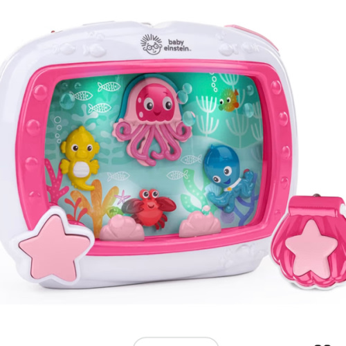 Baby Einstein Sea Dreams Soother Musical Crib Toy and Sound Machine, Pink, Newborn and up