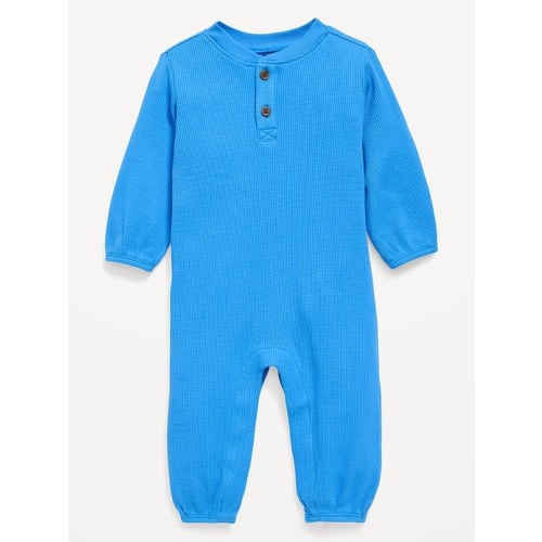 Long-Sleeve Waffle-Knit Henley One-Piece for Baby | Old Navy