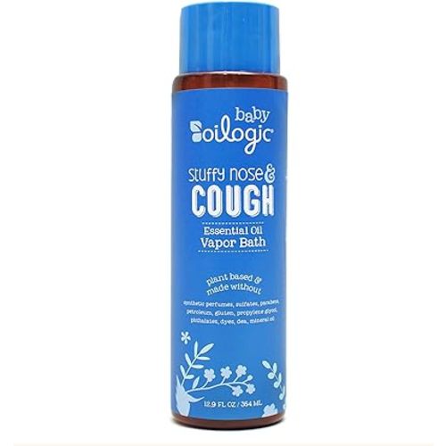 Oilogic Stuffy Nose and Cough Vapor Bath Relief for Babies & Toddlers, Essential Oil Breathe Blend - Naturally Soothes with 100% Pure Lavandin, Orange, Eucalyptus Oil & More - 12.9 fl oz