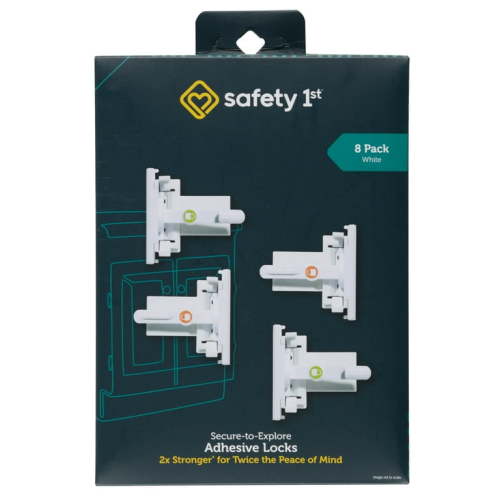 Safety 1st Secure-to-Explore Adhesive Locks (8 Locks), White, Toddler