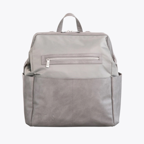 BÉIS 'The Backpack Diaper Bag' in Grey - Chic Diaper Backpack