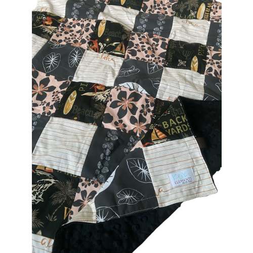 Minky Patch Blanket black