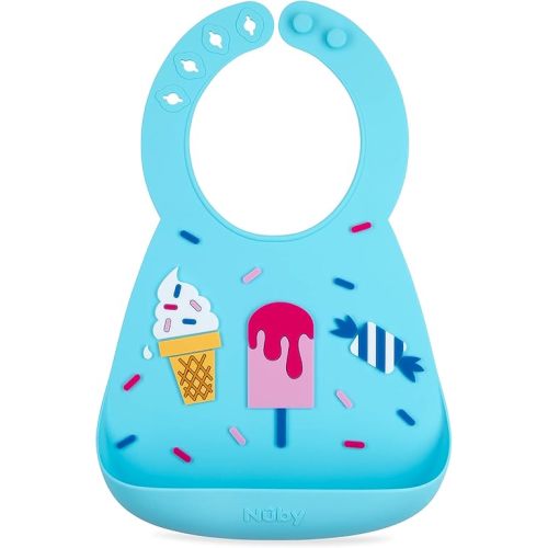 Nuby On The Go Silicone 3D Bib with Scoop to Catch Mess