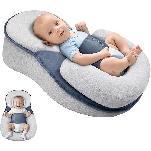 Veayiik Baby Wedge Pillow for Newborn, Adjustable Baby Feeding Support Lounger for Reducing Spit-Up